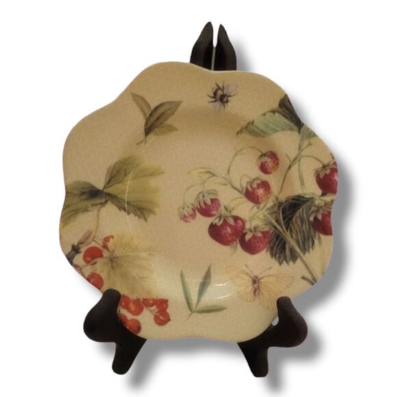 COPY - Spode Fruit Haven 6" Canape Plate with Strawberries, Bee and Butterfly - Picture 7 of 7